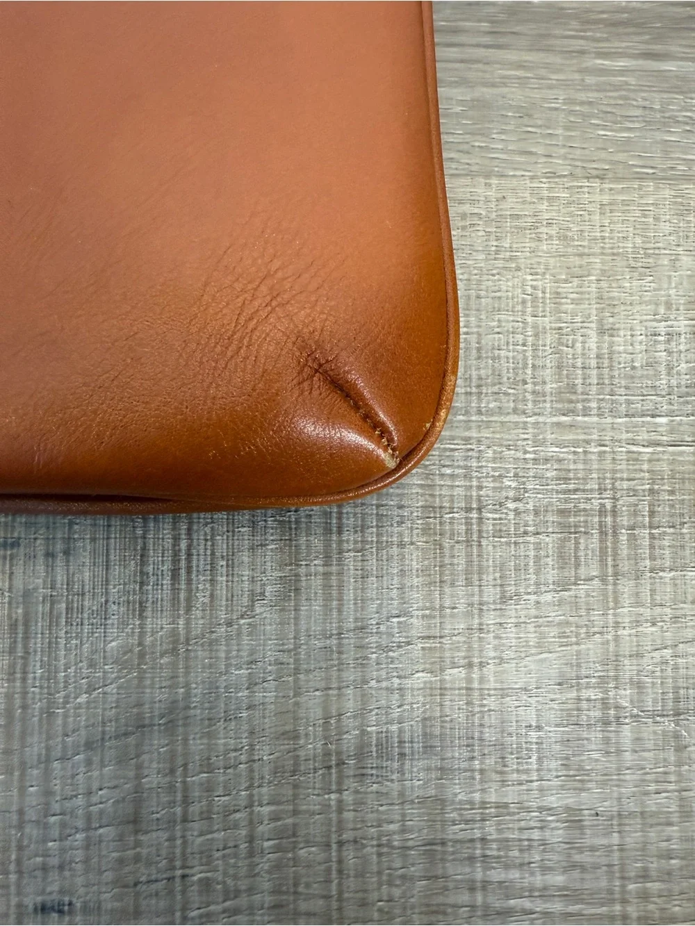 Vintage Brown Leather Double Zip Crossbody Shoulder Bag Purse